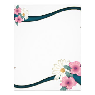 Flower Stationary Letterhead, Custom Flower Stationary Letterhead Templates