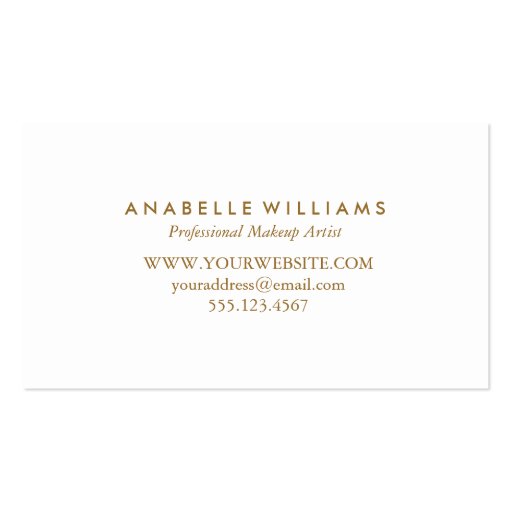 Elegant and Chic White Faux Gold Foil Business Cards (back side)