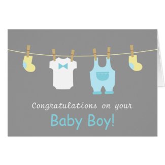 Elegant and Cute Baby Boy Clothes Card
