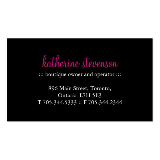 Elegant  and Modern Cupcake Business Cards (back side)