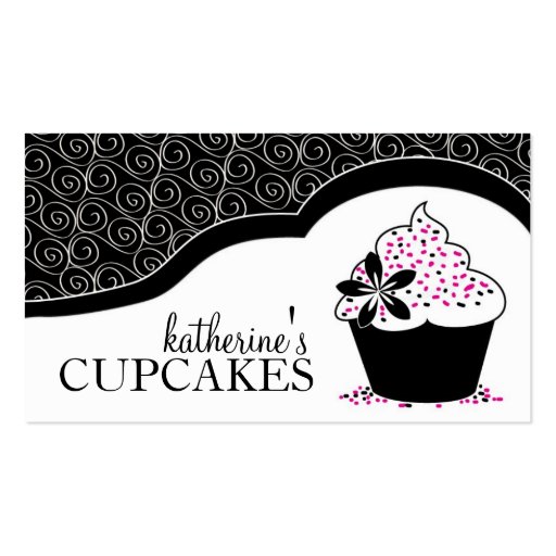Elegant  and Modern Cupcake Business Cards (front side)