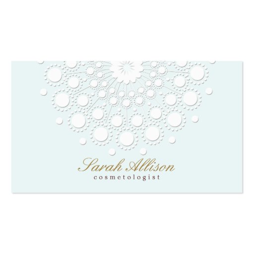 Elegant and Simple Cosmetologist Light Blue Business Card Template (front side)
