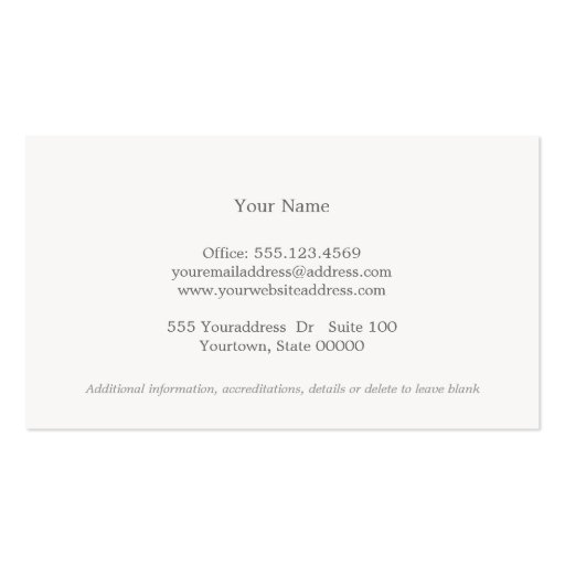 Elegant and Simple Cosmetologist White Beauty Business Card Templates (back side)