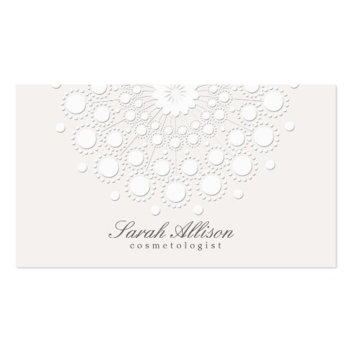Elegant and Simple Cosmetologist White Beauty Business Card Templates (front side)