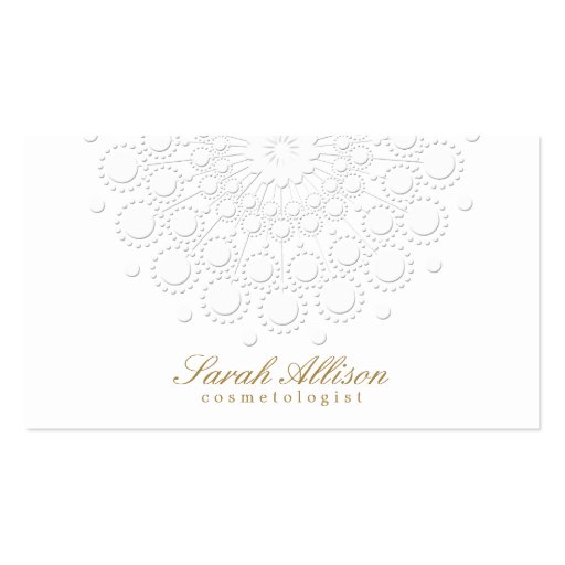Elegant and Simple Cosmetologist White Business Cards (front side)