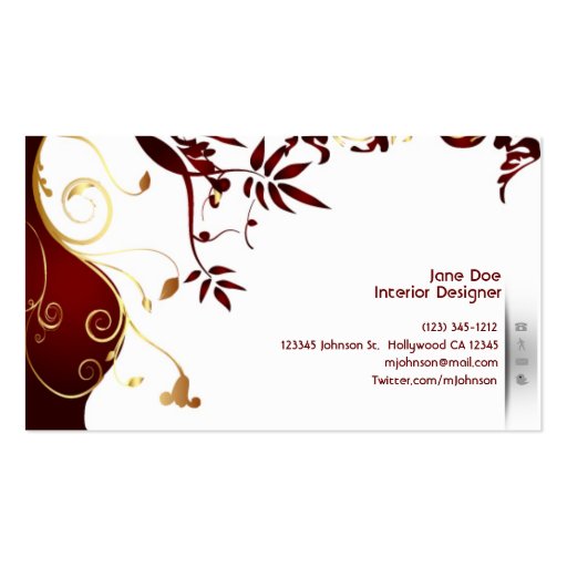 Elegant and Simple Interior Design Business Cards (back side)