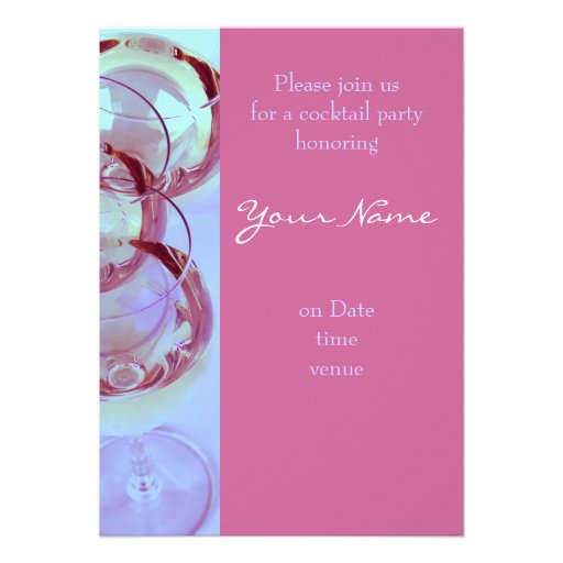 elegant and whimsical wine glasses bachelorette custom invites