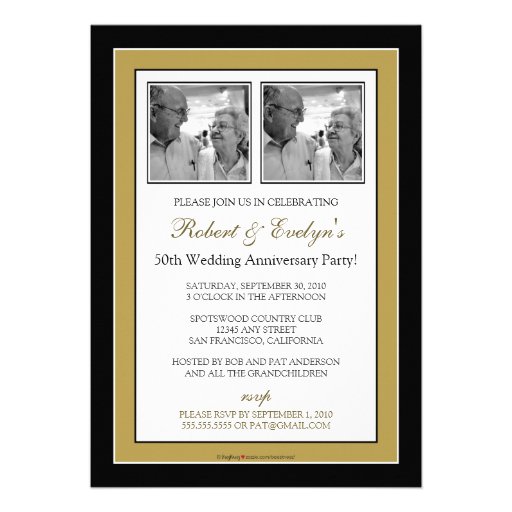 Elegant Anniversary Party Custom Invitation