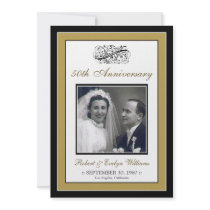 Elegant Anniversary Party Custom Invitation (gold)