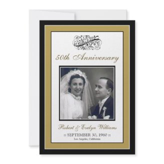 Elegant Anniversary Party Custom Invitation (gold)