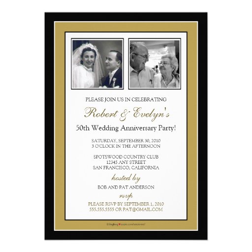 Elegant Anniversary Party Custom Invitation (gold)