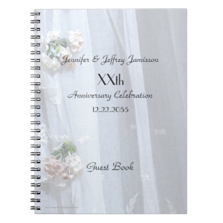 Elegant Anniversary Party Guest Book, Vintage Lace