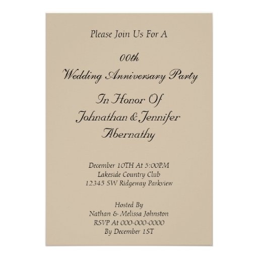 Elegant Anniversary Party Invitation