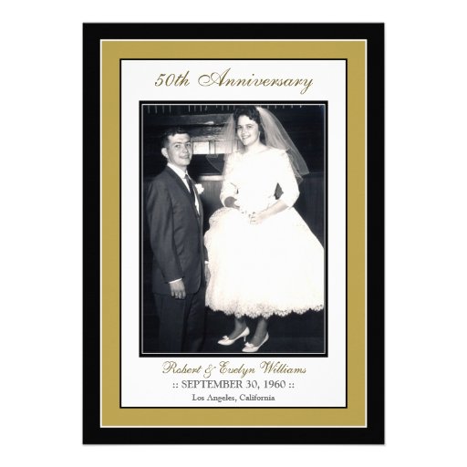Elegant Anniversary Party Invitation (gold) (front side)