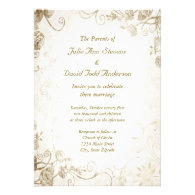 Elegant Antique Gold Vintage Wedding Invitation