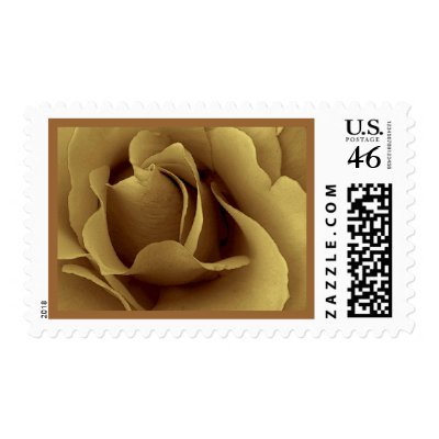 Elegant ANTIQUE GOLD  Wedding Rose Stamp