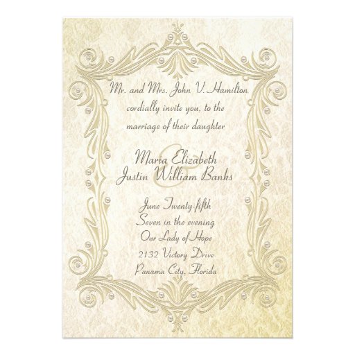 Elegant Antique Inspired Wedding Invitation