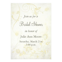 Elegant Antique White Vintage Bridal Shower Announcements