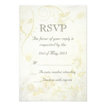 Elegant Antique White Vintage Wedding RSVP Custom Invites