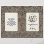Elegant Antiqued Gold Baroque, Wedding Program Flyer Design