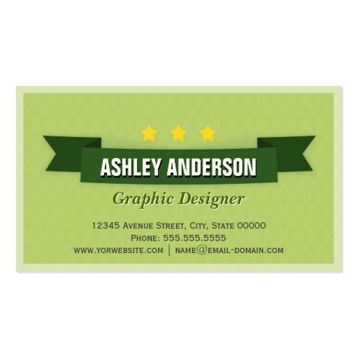Elegant Apple Green Retro Style Business Card (front side)