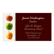 Elegant Apples Teacher's Business Card business cards