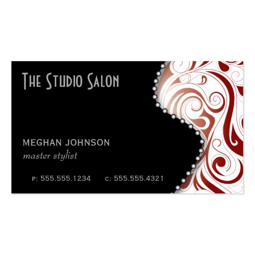 Elegant Appointment Business Card Crimson