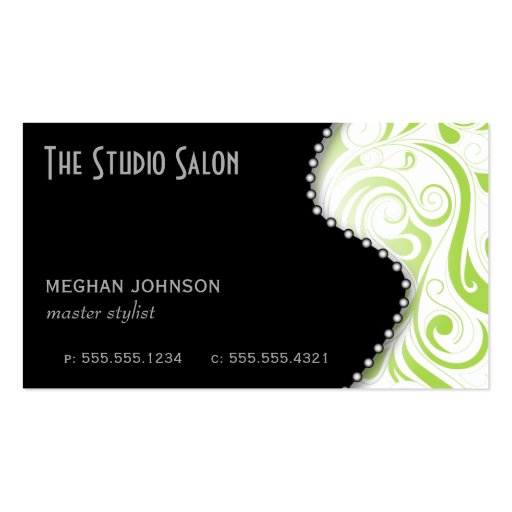 Elegant Appointment Business Card Lime (front side)