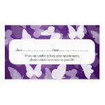 Elegant Appointment Card Butterflies Purple Business Card Template
