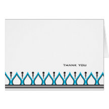 Elegant aqua and black note cards