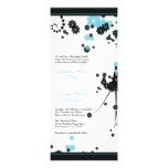Elegant aqua + black flowers wedding invitation