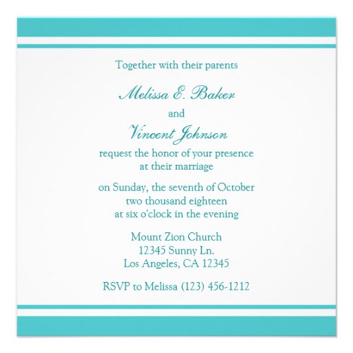 Elegant Aqua Blue Damask Wedding Invites