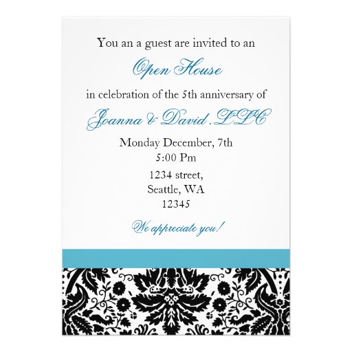 Elegant aqua Corporate party Invitation