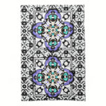 Elegant Aqua Purple Moroccan Damask kitchen towels