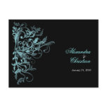 Elegant Aqua Swirls Save the Date Announcement