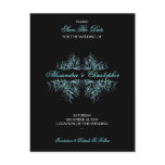Elegant Aqua Swirls Save the Date Announcement