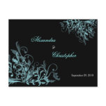 Elegant Aqua Swirls Save the Date Announcement