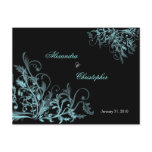 Elegant Aqua Swirls Save the Date Announcement