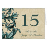 Elegant aqua table seating card