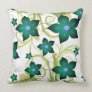 elegant aqua teal floral throw pillow