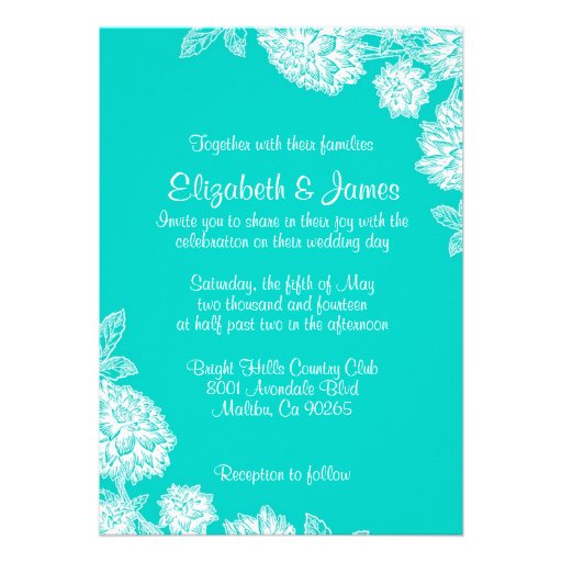 Elegant Aqua Wedding Invitations