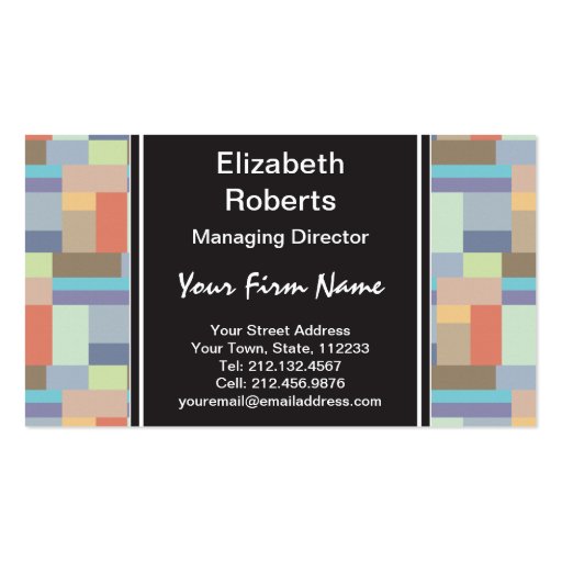 Elegant Architecture Retro Geometric Pattern Business Card Template (front side)