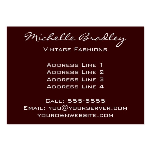 Elegant Art Deco Fashion Business Card Template (back side)