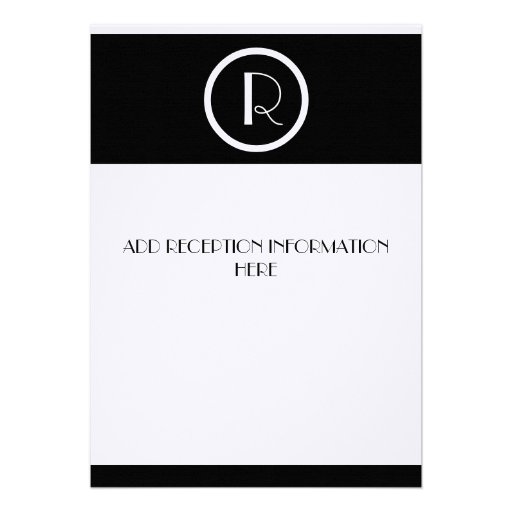 Elegant Art Deco Monogram R Wedding Invitation