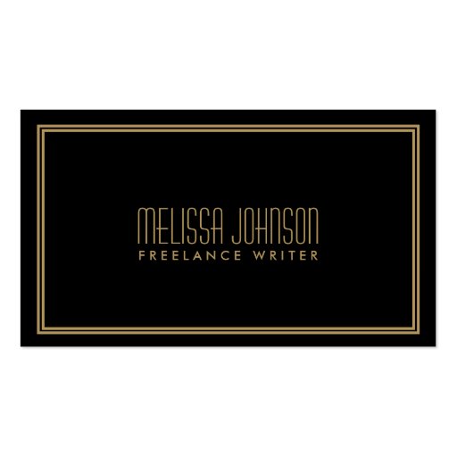 ELEGANT ART DECO STYLE in BLACK & GOLD Business Cards