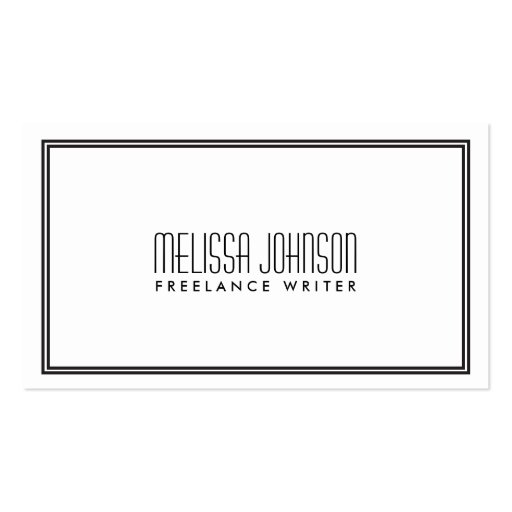 ELEGANT ART DECO STYLE in BLACK & WHITE II Business Cards (front side)