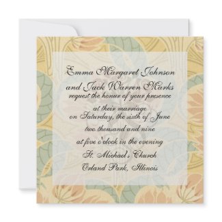 elegant art nouveau flowers floral invitation