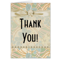 elegant art nouveau summer floral pattern greeting cards