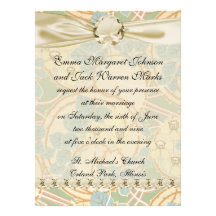 elegant art nouveau summer floral pattern announcements