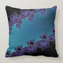 Elegant Asymmetrical Blue Purple Fractal Pillows pillows